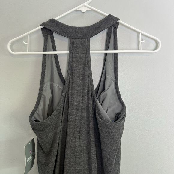 NWT Athleta racerback tank dress side ruching & padding Gray Sz M Boho Casual - Picture 10 of 12